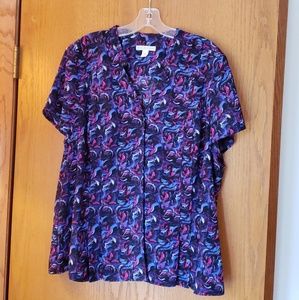 Dana Bachman XXL multicolor patterned  top.